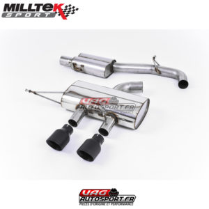 Demi-ligne (CatBack) - Avec silencieux intermédiaire - Ligne Race 76 mm - Sorties Dual GT100 Black - VW Golf Mk6 R 2.0TSI EA113 270cv - SSXVW220 - Milltek