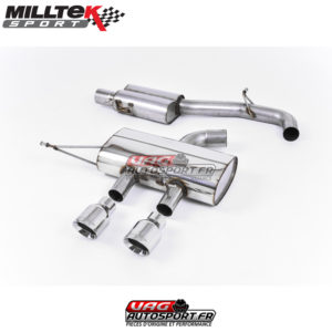 Demi-ligne (CatBack) - Avec silencieux intermédiaire - Ligne Race 76 mm - Sorties Dual GT100 - VW Golf Mk6 R 2.0TSI EA113 270cv - SSXVW221 - Milltek