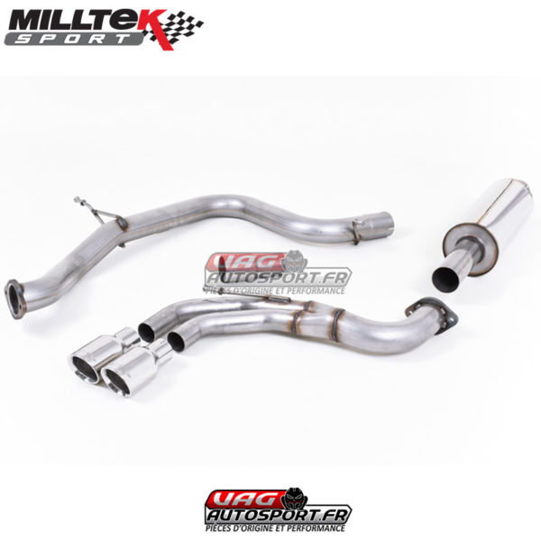 Demi-ligne (CatBack) - Avec silencieux intermédiaire - Homologuée CE VW Golf MK7 GTD 2.0 TDI 185cv - (2013+) - SSXVW241 - Milltek
