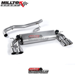 Demi-ligne (CatBack) - Sans silencieux intermédiaire - Sorties Ovales - VW Golf MK7 R 2.0 TSI 300cv - Systèmes 76.2mm - (2014 - 2016) - SSXVW259 - Milltek