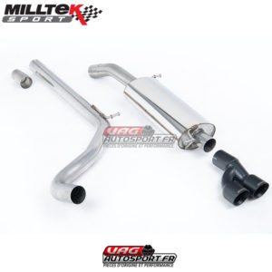 Demi-ligne (CatBack) - Sans silencieux intermédiaire - Sorties Twin GT80 Cerakote Black - VW Polo R WRC - (2013 - 2014) - SSXVW305 - Milltek