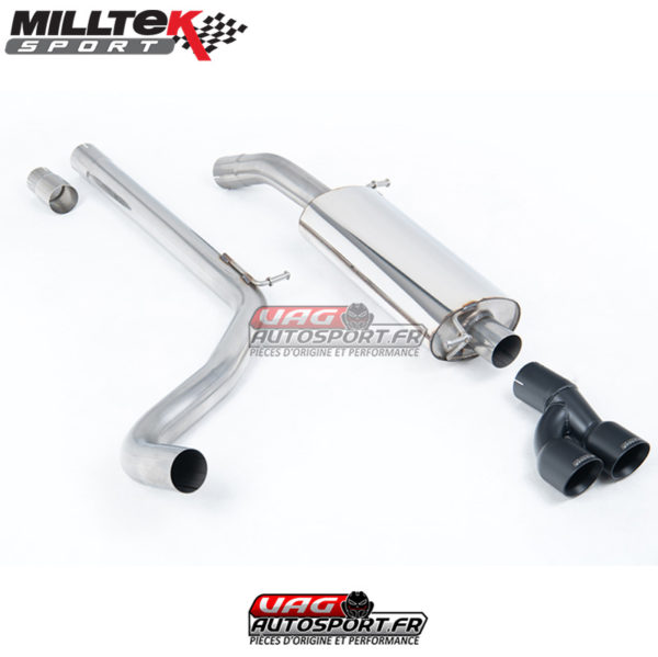 Demi-ligne (CatBack) - Sans silencieux intermédiaire - Sorties Twin GT80 Cerakote Black - VW Polo R WRC - (2013 - 2014) - SSXVW305 - Milltek