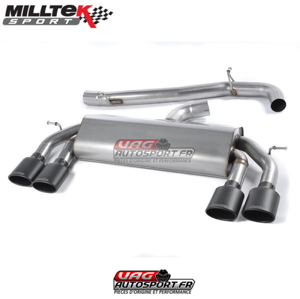 Demi-ligne (CatBack) - Sans silencieux intermédiaire - Sans Valve sur le silencieux Arrière VW Golf MK7 R 2.0 TSI EA888.3 300cv - 76.2mm - SSXVW306 - Milltek