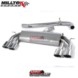 Demi-ligne (CatBack) - Sans silencieux intermédiaire - Sans Valve sur le silencieux Arrière - Sorties Ovales - VW Golf MK7 R 2.0 TSI EA888.3 300cv - 76.2mm - SSXVW307 - Milltek