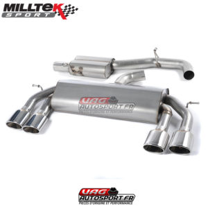 Demi-ligne (CatBack) - Avec silencieux intermédiaire - Sans Valve sur le silencieux Arrière - Sorties Ovales - VW Golf MK7 R 2.0 TSI EA888.3 300cv - 76.2mm - SSXVW308 - Milltek