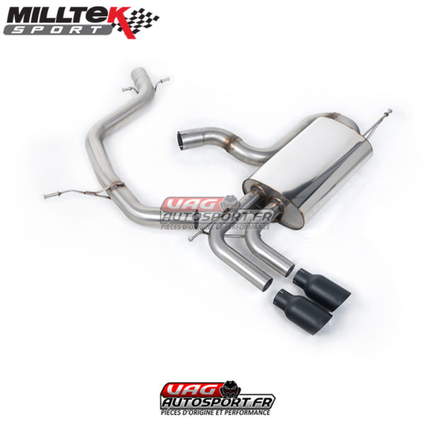 Demi-ligne (CatBack) - Sans silencieux intermédiaire - Homologué - Sorties Twin GT80 Cerakote Black - VW Golf Mk5 GTi Edition 30 2.0 TFSI 230cv EA113 - SSXVW328 - Milltek