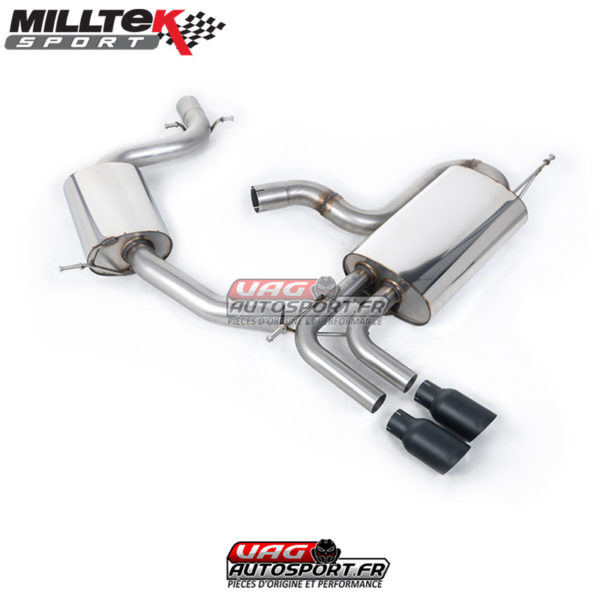 Demi-ligne (CatBack) Sorties Twin GT80 Cerakote Black - VW Golf Mk5 GTi Edition 30 2.0 TFSI 230cv EA113 - SSXVW329 - Milltek