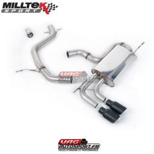 Demi-ligne (CatBack) - Sans silencieux intermédiaire - Sorties Twin GT80 Cerakote Black - VW Golf Mk6 GT 1.4 TSI 160cv - (2009 - 2013) - SSXVW330 - Milltek