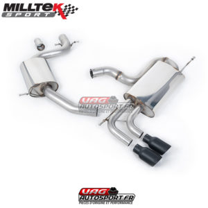 Demi-ligne (CatBack) - Avec silencieux intermédiaire - Sorties Twin GT80 Cerakote Black - VW Golf Mk6 GT 1.4 TSI 160cv - (2009 - 2013) - SSXVW331 - Milltek