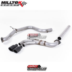 Demi-ligne (CatBack) - Sans silencieux intermédiaire - Sorties Twin GT80 Cerakote Black - VW Golf MK7 GTD 2.0 TDI 185cv - (2013+) - SSXVW333 - Milltek