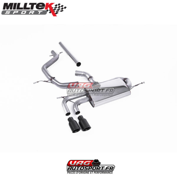 Demi-ligne (CatBack) - Sans silencieux intermédiaire - Look Edition 30 - Necessite Valance GTI - Sorties Twin GT80 Cerakote Black - VW Golf Mk5 2.0 TDI 140cv - SSXVW334 - Milltek