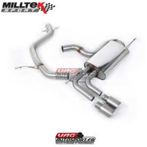 Demi-ligne (CatBack) - Sans silencieux intermédiaire - Homologué - Sorties Twin GT80 Titane - VW Golf Mk5 GTi Edition 30 2.0 TFSI 230cv EA113 - SSXVW335 - Milltek