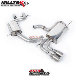 Demi-ligne (CatBack) - Avec silencieux intermédiaire - Sorties Twin GT80 Titane - VW Golf Mk6 GT 1.4 TSI 160cv - (2009 - 2013) - SSXVW338 - Milltek
