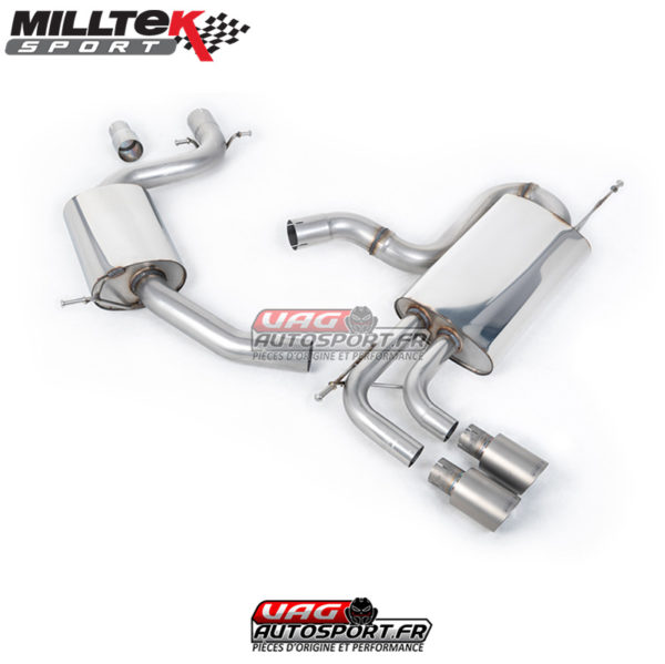 Demi-ligne (CatBack) - Avec silencieux intermédiaire - Sorties Twin GT80 Titane - VW Golf Mk6 GT 1.4 TSI 160cv - (2009 - 2013) - SSXVW338 - Milltek