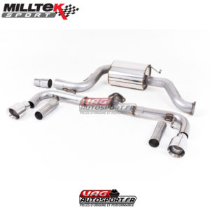 Demi-ligne (CatBack) - Sans silencieux intermédiaire - Sorties Dual GT100 - VW Beetle 2.0 TSI (Chassis A5) - (2011+) - SSXVW343 - Milltek