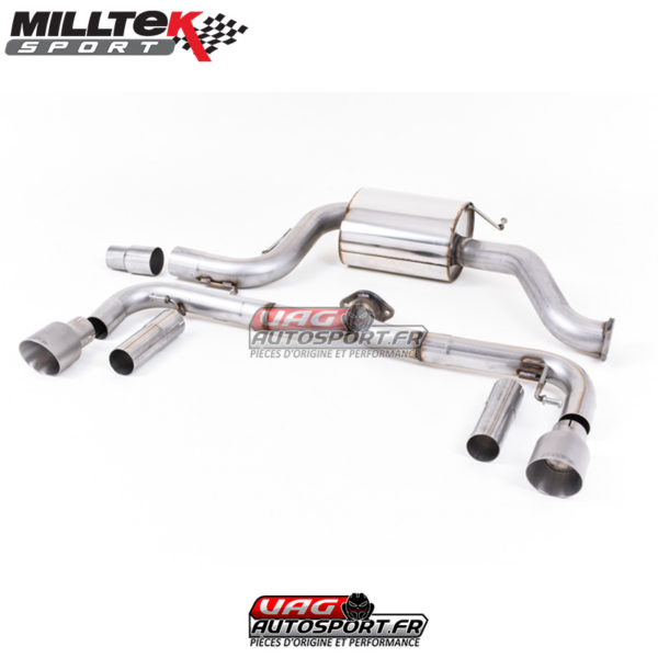 Demi-ligne (CatBack) - Sans silencieux intermédiaire - Sorties Dual GT100 Titane - VW Beetle 2.0 TSI (Chassis A5) - (2011+) - SSXVW344 - Milltek