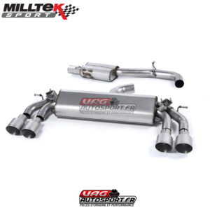Demi-ligne (Cat-Back) Sorties Quad GT100 Titane - VW Golf MK7 R 2.0 TSI EA888.3 300cv - 76.2mm - SSXVW401 - Milltek