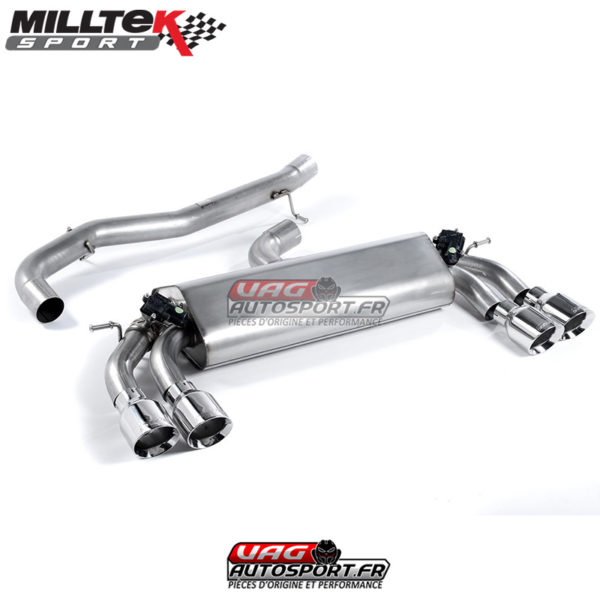 Demi-ligne (CatBack) - Sans silencieux intermédiaire VW Golf MK7 R 2.0 TSI EA888.3 300cv - SSXVW403 - Milltek