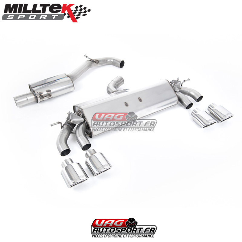 Demi-ligne (Cat-Back) Sorties Ovales – VW Golf MK7.5 R 2.0 TSI 310cv – (Sans FAP) – (2017+) – SSXVW421 – Milltek