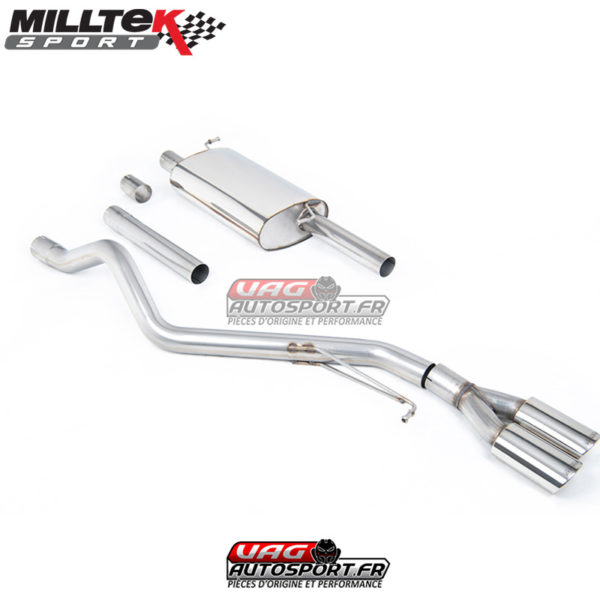Ligne après filtre à particules - Sorties Twin Ovales - VW Transporter T6 LWB 150/204PS 2.0-Litre TSI (Essence) 2WD - 2017+) - SSXVW477 - Milltek