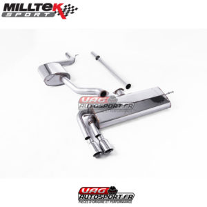 Demi-ligne (CatBack) / FAP - Sans silencieux primaire - Avec silencieux intermèdiaire - Avec silencieux arrière - Look GTD - Nécessite valance Golf MK7.5 GTD - Homologué VW Golf Mk7.5 1.5 TSI Evo GT & R-Line - SSXVW516 - Milltek
