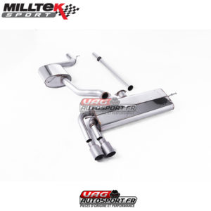 Demi-ligne (CatBack) / FAP - Sans silencieux primaire - Avec silencieux intermèdiaire - Avec silencieux arrière - Look GTD - Nécessite valance Golf MK7.5 GTD - Homologué - Sorties Dual GT80 Titane - VW Golf Mk7.5 1.5 TSI Evo GT & R-Line - SSXVW518 - Milltek