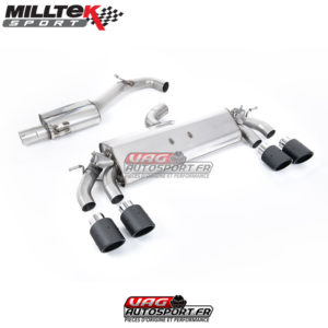 Demi-ligne (CatBack) Sorties Quad Jet-100 Carbone - VW Golf MK7.5 R 2.0 TSI 310cv - (Sans FAP) - (2017+) - SSXVW581 - Milltek