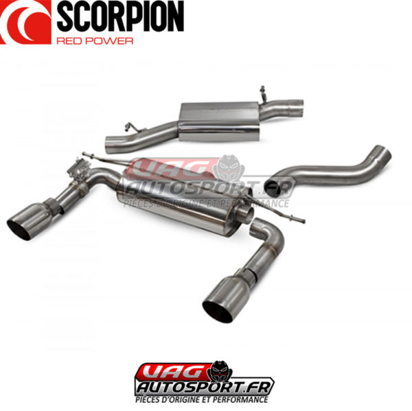 Cat-back inox (ligne après cata) avec intermédiaire et avec valves AUDI TT MK3 (8S) QUATTRO - 2.0 TSI EA888.3 - SAU085 - Scorpion – Image 3