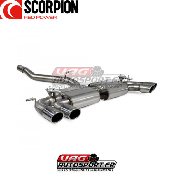 Ligne d'échappement après catalyseur avec tube de suppression de l'intermédiaire VW GOLF 7.5R Facelift - SVWS054 - Scorpion