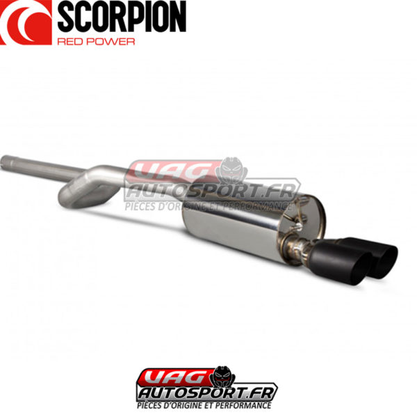 Cat-back sans intermédiaire d'échappement et sorties noires Scorpion pour VW Polo Gti 1.4TSi 180cv - SVWS045C