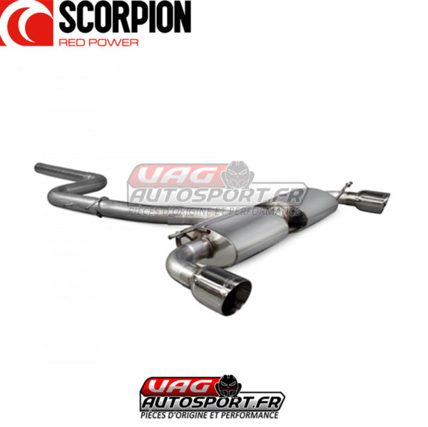 Echappement inox après cata avec tube de remplacement de l'intermédiaire - VW Scirocco R - SVWS041 - Scorpion