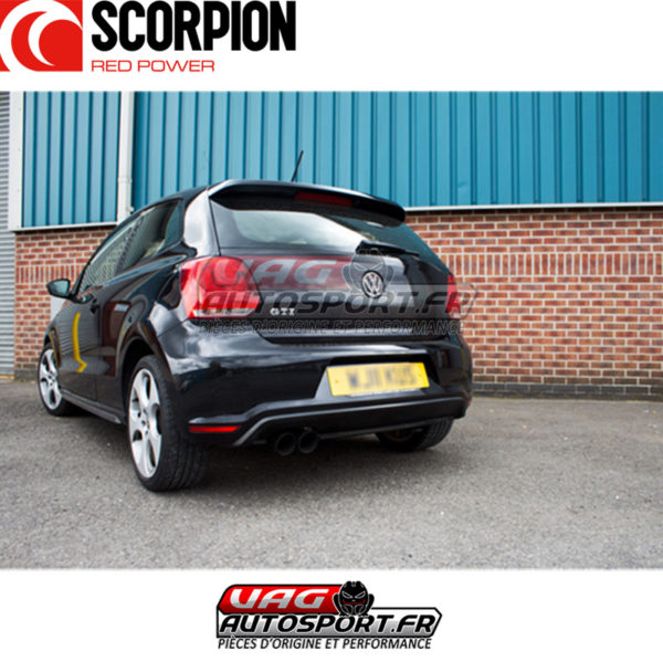 Cat-back sans intermédiaire d'échappement et sorties noires Scorpion pour VW Polo Gti 1.4TSi 180cv - SVWS045C – Image 2