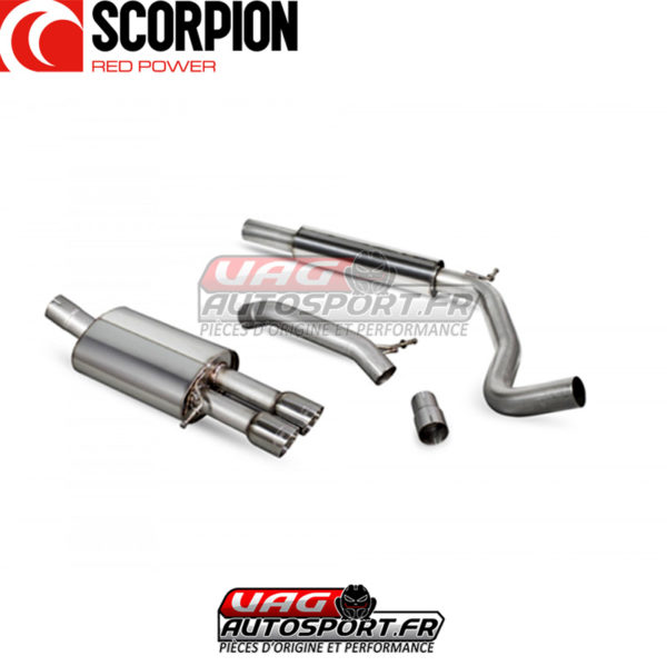 Demi-ligne / Cat-back avec intermédiaire d'échappement et sorties polies pour VW Polo Gti 1.8T 9n3 150cv/180cv- SVW052 - Scorpion – Image 4