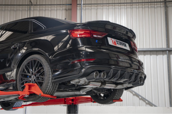 Demi-ligne / cat-back apres FAP avec silencieux et valves - Audi S3 8V2 2.0 TSI EA888 GEN3 FAP (2019 2020) - SAU096CF - Scorpion – Image 6