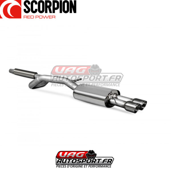 Demi-ligne / Cat-back avec intermédiaire d'échappement et sorties polies pour VW Polo Gti 1.8T 9n3 150cv/180cv- SVW052 - Scorpion
