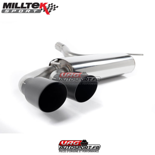 Ligne après downpipe - Avec silencieux intermédiaire - Look Origine - Sorties Twin GT90 Black - Audi Coupe UR quattro 10v Turbo (1981 - 1989) - MCXAU102 - Milltek – Image 9
