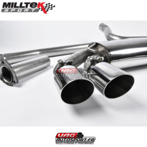 Ligne après downpipe - Sans silencieux intermédiaire - Look Origine - Sorties Twin GT90 - Audi Coupe UR quattro 10v Turbo (1981 - 1989) - MCXAU104 - Milltek
