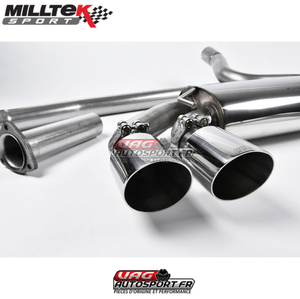 Ligne après downpipe - Sans silencieux intermédiaire - Look Origine - Sorties Twin GT90 - Audi Coupe UR quattro 10v Turbo (1981 - 1989) - MCXAU104 - Milltek