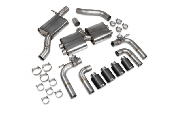 Demi-ligne / cat-back apres FAP avec silencieux et valves - Audi S3 8V2 2.0 TSI EA888 GEN3 FAP (2019 2020) - SAU096CF - Scorpion – Image 3