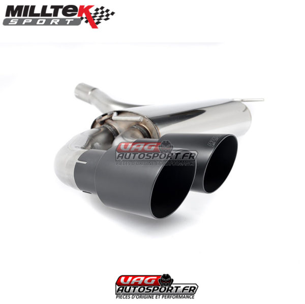 Ligne après downpipe - Avec silencieux intermédiaire - Look Origine - Sorties Twin GT90 Black - Audi Coupe UR quattro 10v Turbo (1981 - 1989) - MCXAU102 - Milltek – Image 8