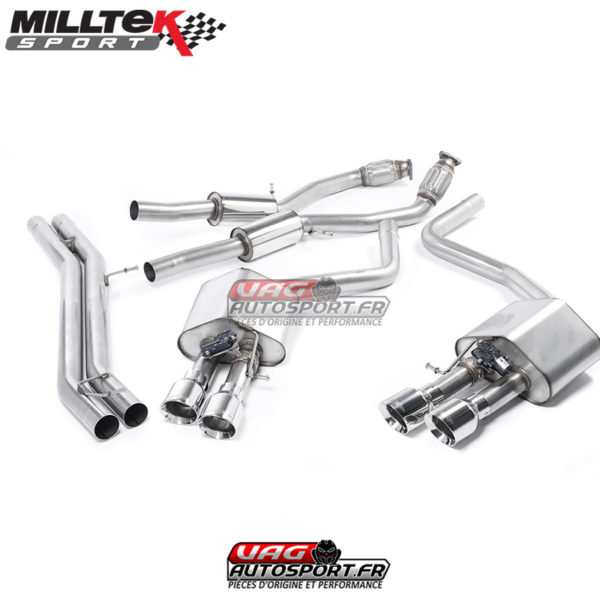 Demi-ligne (CatBack) - Avec silencieux intermédiaire Audi S8 D4 4.0 TFSI - SSXAU465 - Milltek – Image 4