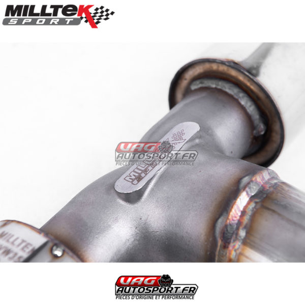 Ligne après filtre à particules - Sans silencieux intermédiaire - Ligne Race 76 mm - Look MK6 GTI - Necessite Valance GTI - Sorties GT100 - VW Golf Mk6 GT 2.0 TDI 170cv - (2009 - 2014) - SSXVW182 - Milltek – Image 6