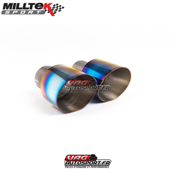 Demi-ligne (Cat-Back) Sorties Dual GT100 Titane Burnt - VW Golf MK7.5 GTi (Modeles Performance Pack) - (Sans FAP) - SSXVW500 - Milltek – Image 4