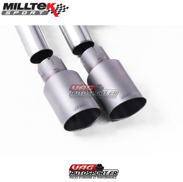 Demi-ligne (CatBack) / FAP - Sans silencieux primaire - Avec silencieux intermèdiaire - Sans silencieux arrière - Look GTD - Nécessite valance Golf MK7.5 GTD - Sorties Dual GT80 Titane - VW Golf Mk7.5 1.5 TSI Evo GT & R-Line - SSXVW520 - Milltek – Image 4