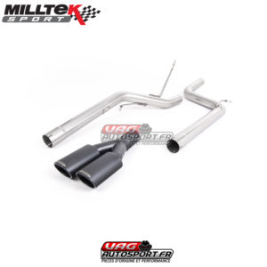 Ligne après filtre à particules - Sans silencieux intermédiaire - Sortie Twin Ovales Black - VW Caddy 2.0TDI 140cv 2WD (Manuelle et DSG) - Sauf Maxi - (2003+) - SSXVW302 - Milltek