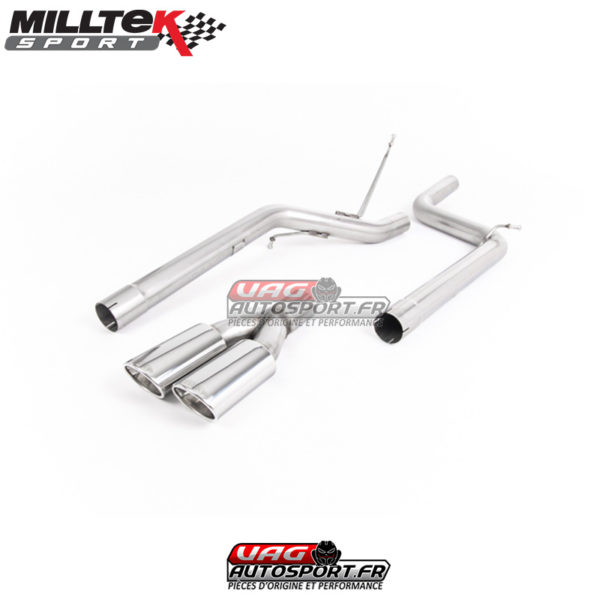 Ligne après filtre à particules - Sans silencieux intermédiaire - Sortie Twin Ovales - VW Caddy 2.0TDI 140cv 2WD (Manuelle et DSG) - Sauf Maxi - (2003+) - SSXVW303 - Milltek