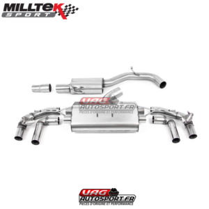 Ligne après FAP Homologué - Sorties Quad GT115 Titane Burnt - VW Golf Mk8 R 2.0 TSI 320PS - (Avec FAP) - (2020+) - SSXVW633 - Milltek