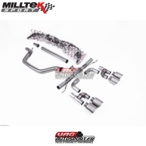 Ligne après FAP Race - Sans silencieux - Montage obligatoire avec SSXVW691 - Sorties GT115 Titanium - VW Golf MK8 GTI 245cv - Look Golf R 4 sorties - (Avec FAP) - (2020+) - SSXVW694 - Milltek