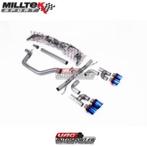 Ligne après FAP Race - Sans silencieux - Montage obligatoire avec SSXVW691 - Sorties GT115 Titanium Burnt - VW Golf MK8 GTI 245cv - Look Golf R 4 sorties - (Avec FAP) - (2020+) - SSXVW695 - Milltek