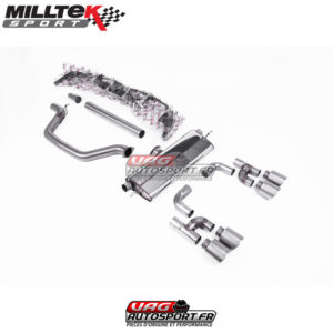 Ligne après FAP Road+ - Homologation en cours - Avec silencieux arrière - Montage obligatoire avec SSXVW691 - Sorties GT115 Titanium - VW Golf MK8 GTI 245cv - Look Golf R 4 sorties - (Avec FAP) - (2020+) - SSXVW699 - Milltek